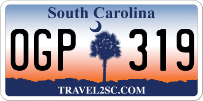 SC license plate OGP319