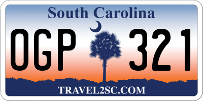 SC license plate OGP321