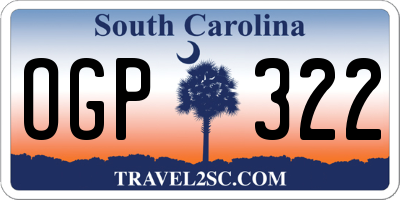 SC license plate OGP322