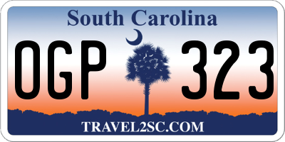 SC license plate OGP323