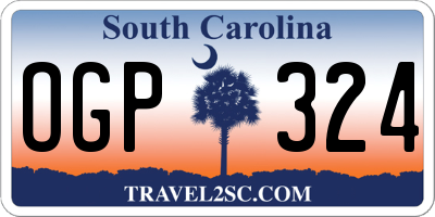 SC license plate OGP324