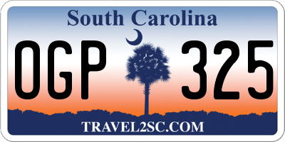 SC license plate OGP325