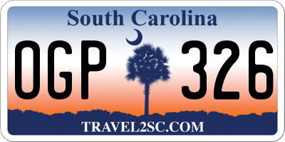 SC license plate OGP326