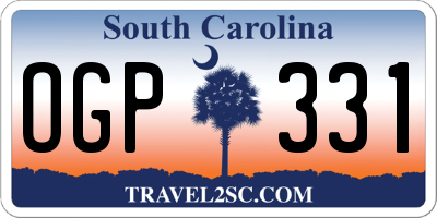 SC license plate OGP331