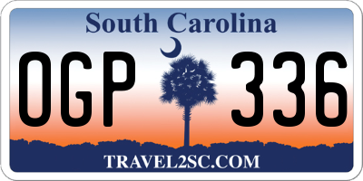 SC license plate OGP336