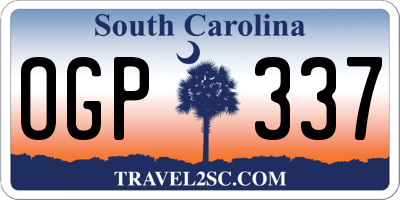SC license plate OGP337