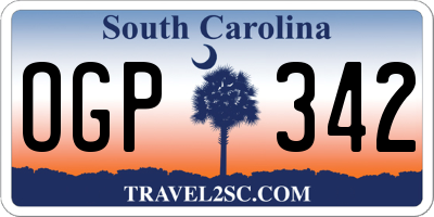 SC license plate OGP342