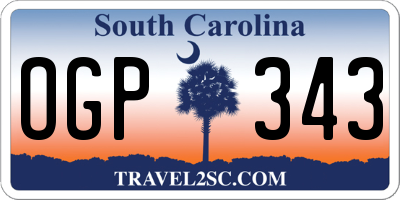 SC license plate OGP343