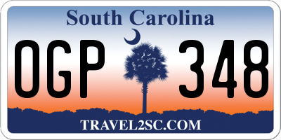 SC license plate OGP348