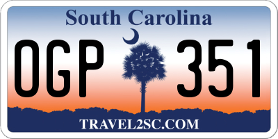 SC license plate OGP351