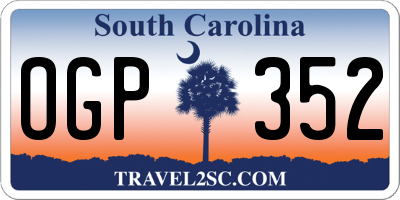 SC license plate OGP352