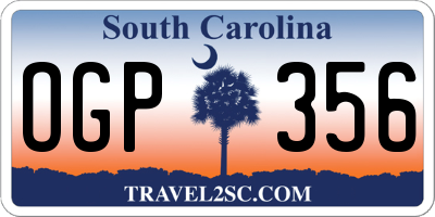 SC license plate OGP356