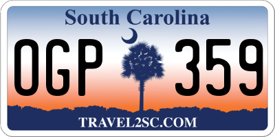 SC license plate OGP359