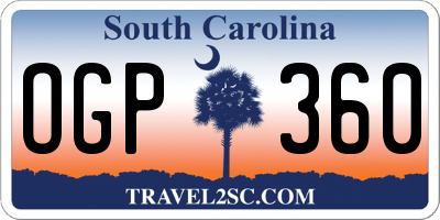 SC license plate OGP360