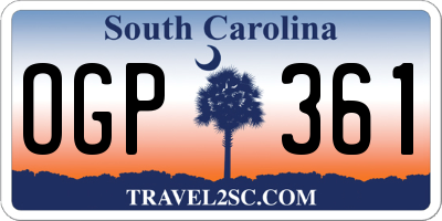 SC license plate OGP361