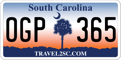 SC license plate OGP365