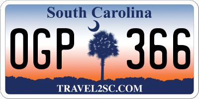 SC license plate OGP366