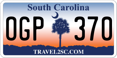 SC license plate OGP370