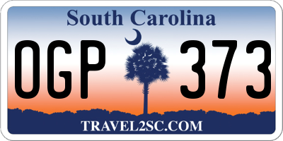 SC license plate OGP373