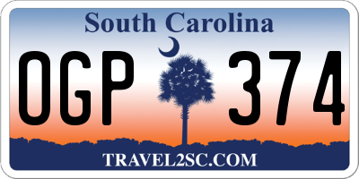 SC license plate OGP374