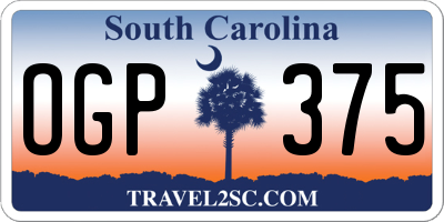 SC license plate OGP375