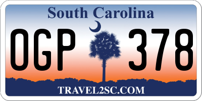 SC license plate OGP378