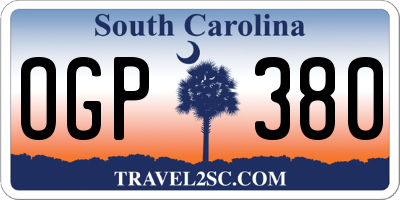 SC license plate OGP380