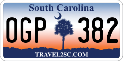 SC license plate OGP382