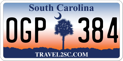 SC license plate OGP384