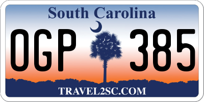 SC license plate OGP385