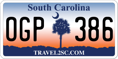 SC license plate OGP386
