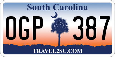 SC license plate OGP387