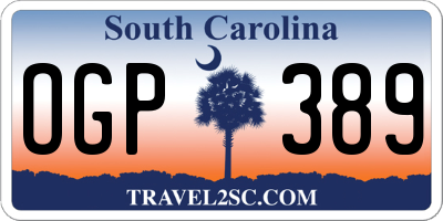 SC license plate OGP389