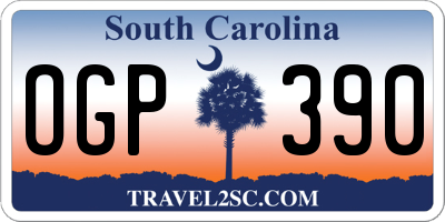 SC license plate OGP390