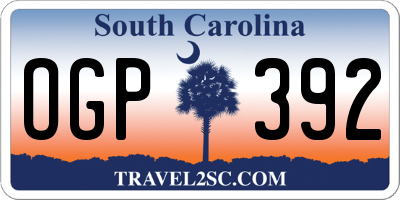 SC license plate OGP392
