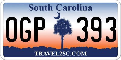 SC license plate OGP393