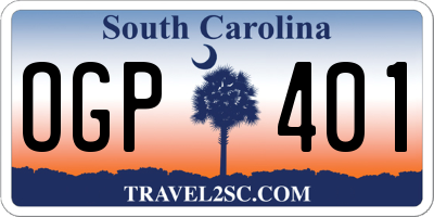 SC license plate OGP401