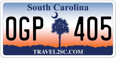 SC license plate OGP405