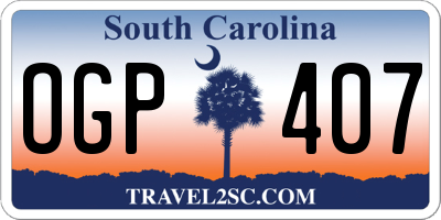 SC license plate OGP407
