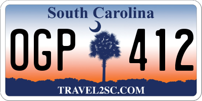 SC license plate OGP412