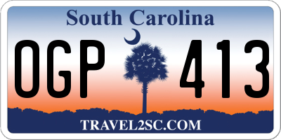 SC license plate OGP413