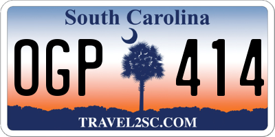 SC license plate OGP414