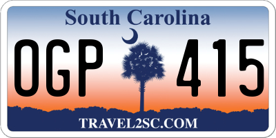 SC license plate OGP415