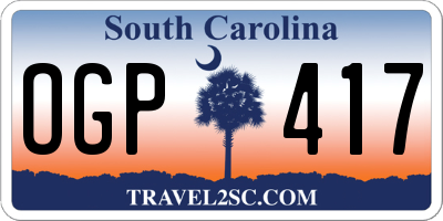 SC license plate OGP417
