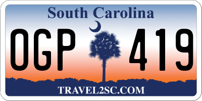 SC license plate OGP419
