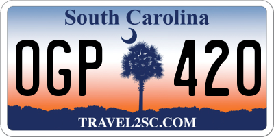 SC license plate OGP420