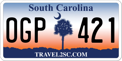 SC license plate OGP421