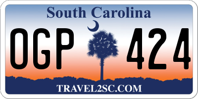 SC license plate OGP424
