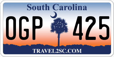 SC license plate OGP425
