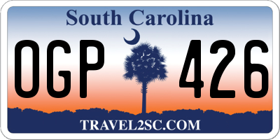 SC license plate OGP426